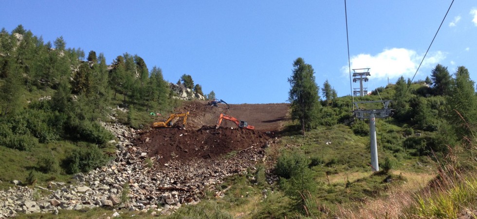 Realizzazione pista nera Little Grizzly a Folgarida